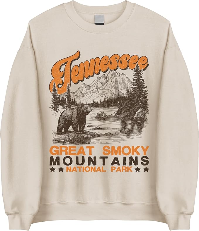 Great Smoky Mountains National Park Sweatshirt - Retro Bear Tennessee Hiking Lovers Crewneck